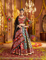 Designer Black Lehenga with two sides look