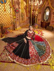 Designer Black Lehenga with two sides look