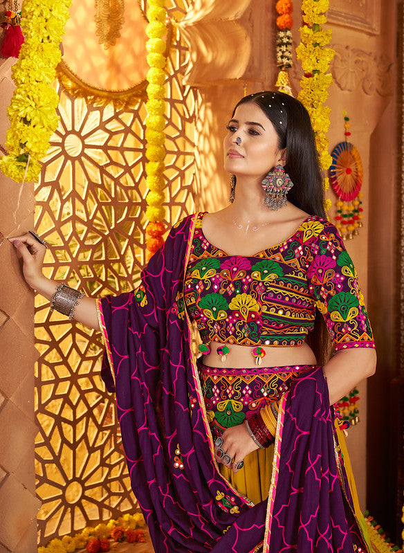 Green Full Flaire Lehenga with Designer Blouse and Dupatta