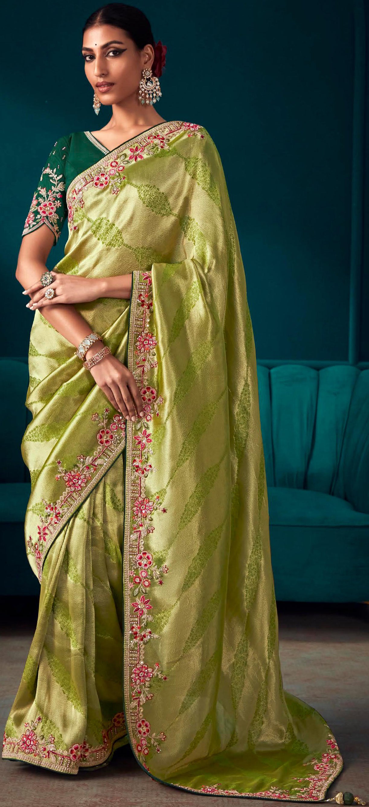 Premium Pure silk contrasting designer saree | silk saree