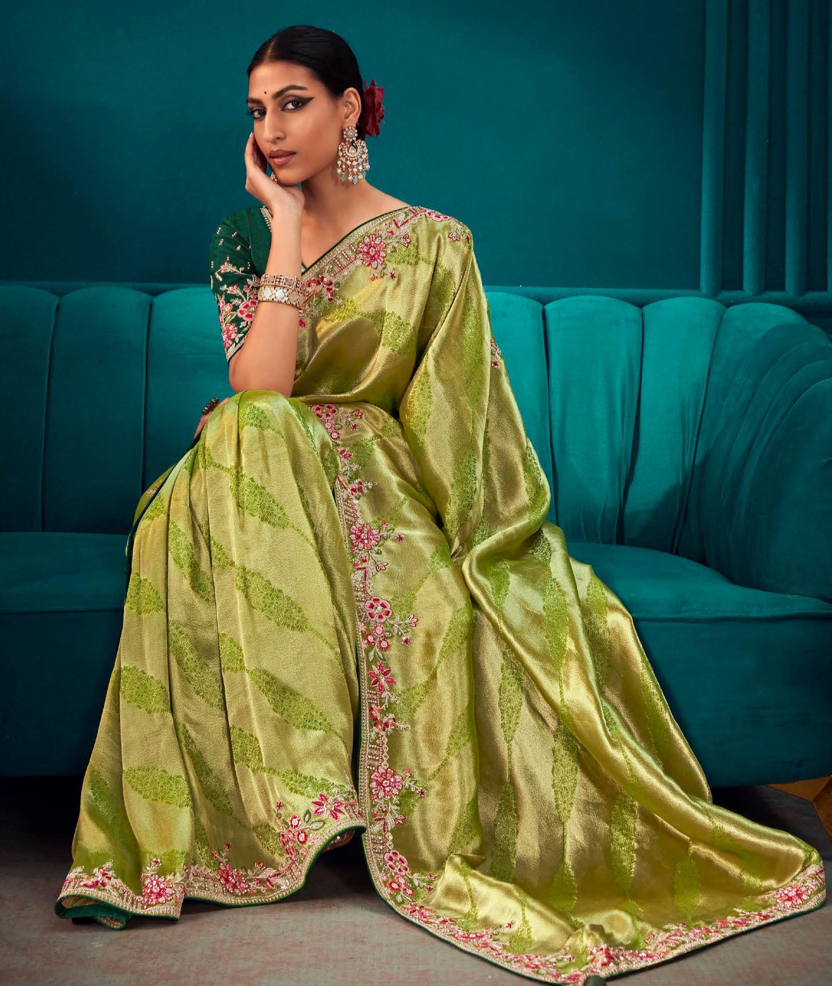 Premium Pure silk contrasting designer saree | silk saree