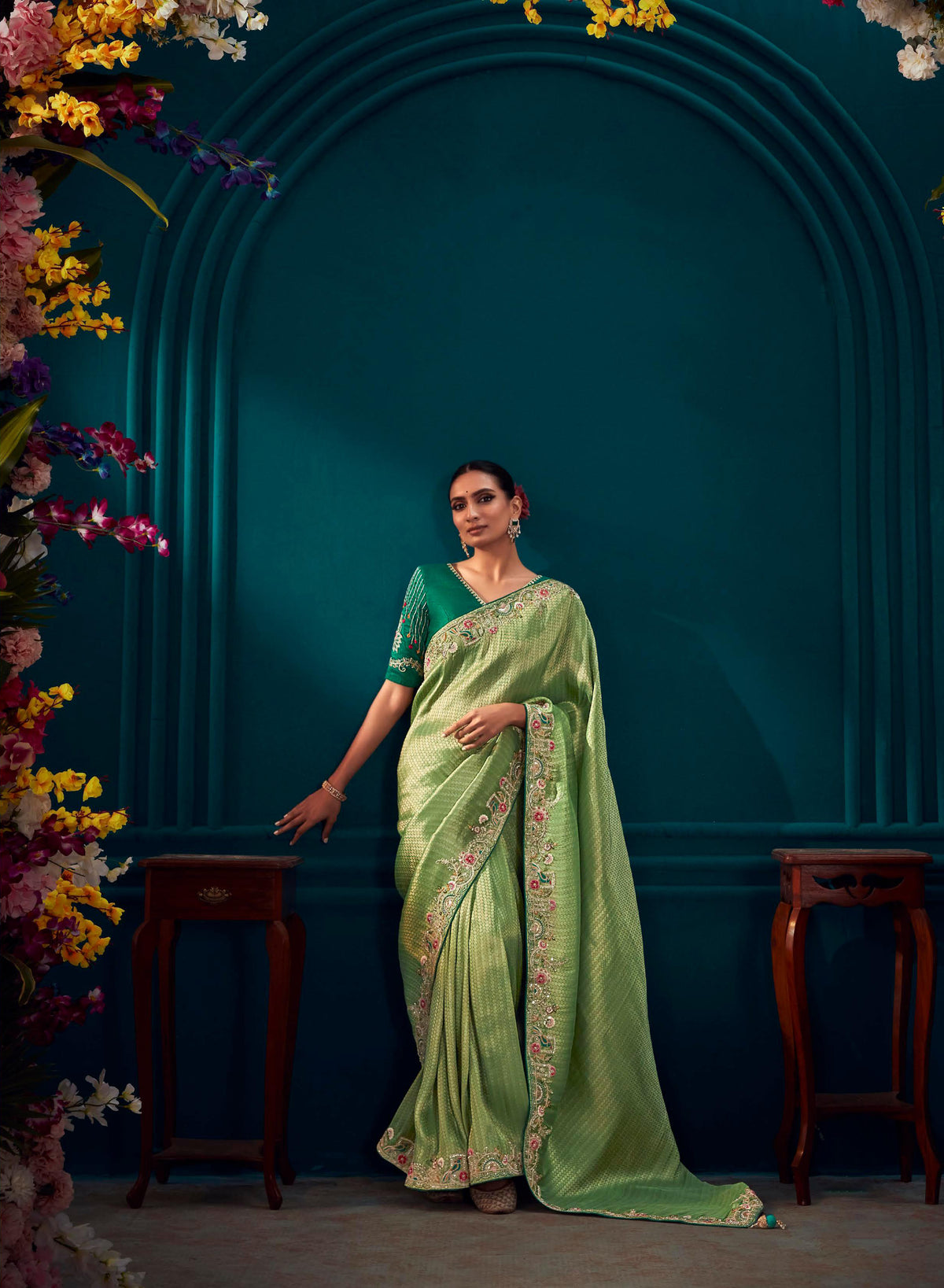 Premium Pure silk contrasting designer saree | silk saree