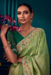 Premium Pure silk contrasting designer saree | silk saree